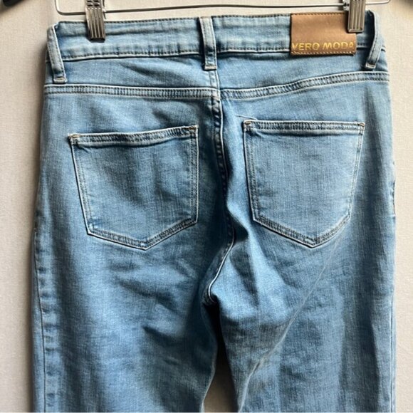 Vero Moda Clinton Bootcut flare front slit denim jeans Sz 26 - Picture 5 of 12